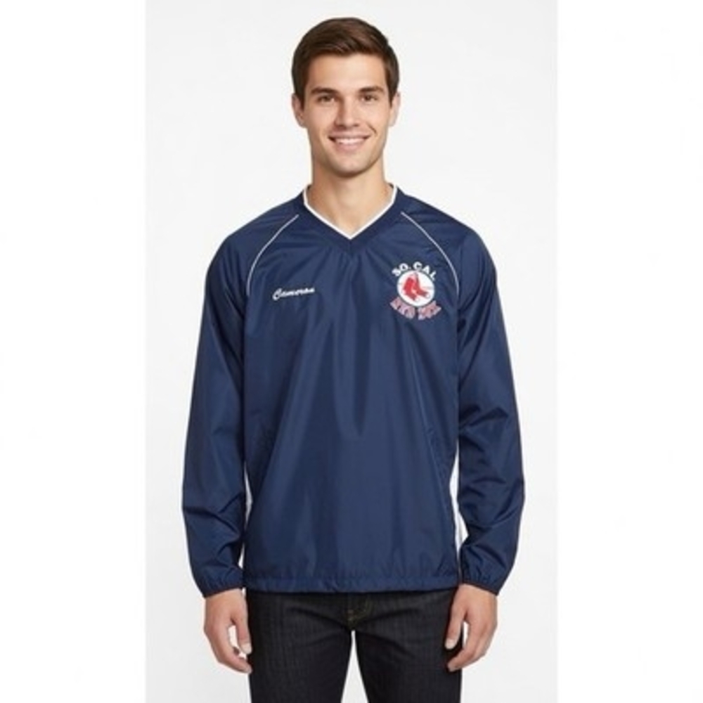 Augusta Sportswear Boston Red Sox Cameron Navy V Neck Pullover Windbreaker L G+